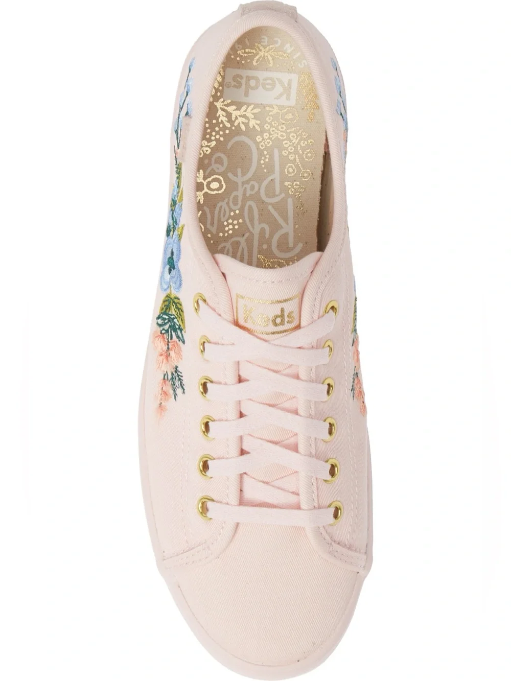 Keds x Rifle Paper Co Floral Embroidered Platform Sneakers Size 8.5 Canvas Shoes